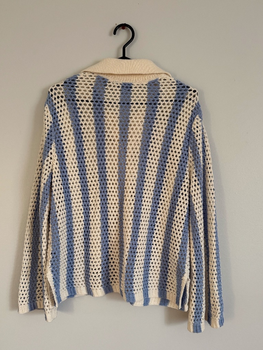 & Other Stories Cream and Light Blue Crochet Cardigan - Picture 2 of 5